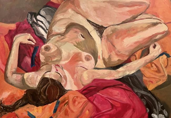 Oil on canvas painting from the Figures collection depicting a reclining nude figure rendered in expressive brushstrokes.
